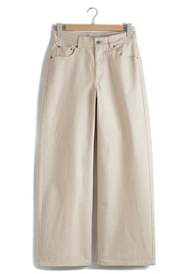 & Other Stories Wide Leg Pants Beige at Nordstrom,