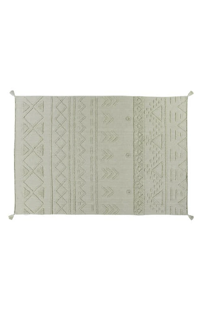 Lorena Canals Tribu Washable Cotton Blend Rug in Olive at Nordstrom