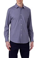 Bugatchi James OoohCotton Geo Print Button-Up Shirt French-Blue at Nordstrom,