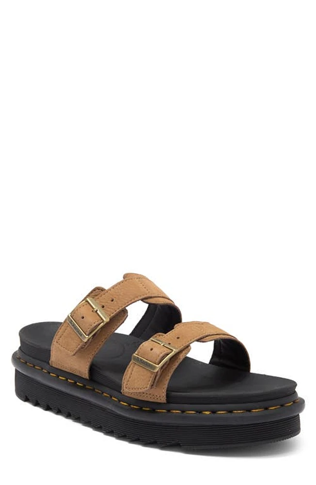 Dr. Martens Myles Slide Sandal in Savannah Tan Nubuck at Nordstrom, Size 8Us