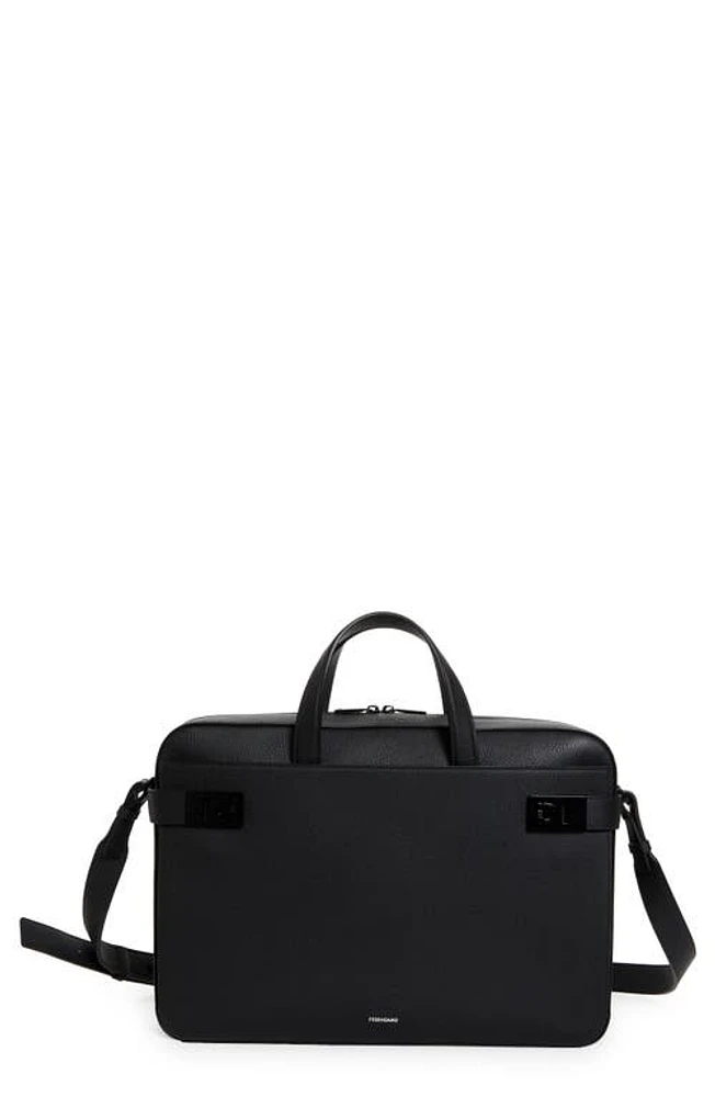 FERRAGAMO Twins Leather Briefcase in Nero at Nordstrom