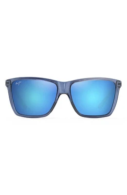 Maui Jim Cruzem 57mm PolarizedPlus2 Rectangular Sunglasses in Dark Blue/Blue Hawaii at Nordstrom