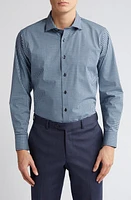 Nordstrom Tech-Smart Trim Fit Check Performance Dress Shirt Blue - Facil Gingham at Nordstrom,