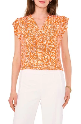 Chaus Print Flutter Sleeve Blouse at Nordstrom,