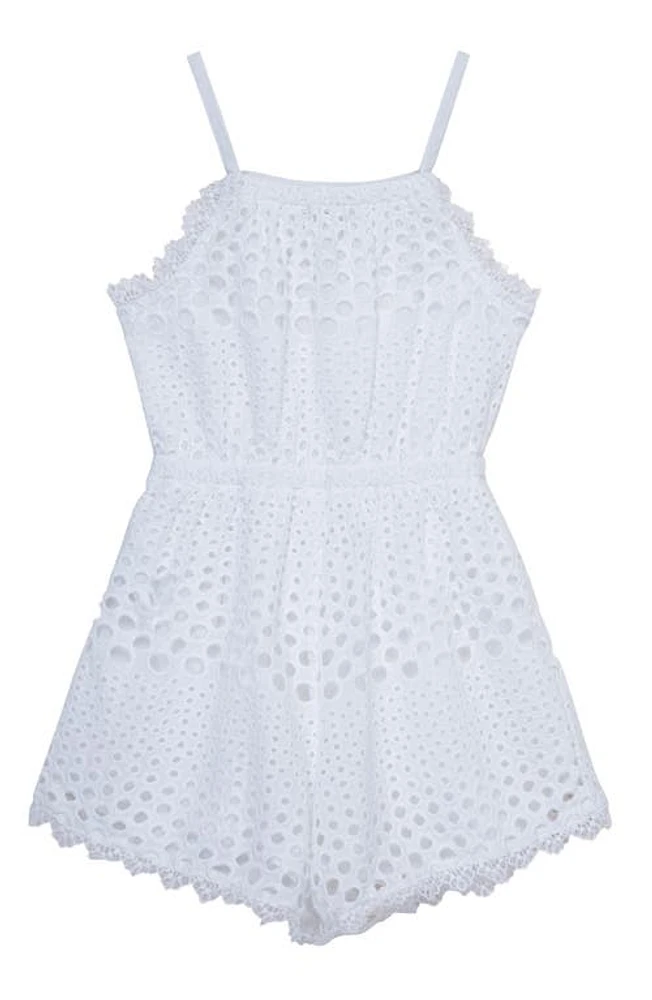 Habitual Kids Kids' Eyelet Embroidered Romper White at Nordstrom,