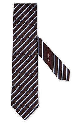 ZEGNA TIES Cento Fili Stripe Silk Tie in Burgundy at Nordstrom