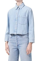 AGOLDE Dagmar Crop Snap-Up Cotton Denim Shirt Past at Nordstrom,