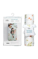 ROOKIE HUMANS Cotton Sateen Crib Sheet & Muslin Swaddle Set in Forest at Nordstrom