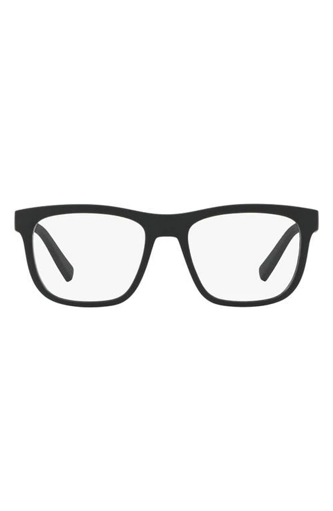 AX Armani Exchange 53mm Rectangular Optical Glasses in Matte Black at Nordstrom