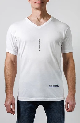 BORED REBEL Groomsman V-Neck Graphic Undershirt White at Nordstrom,