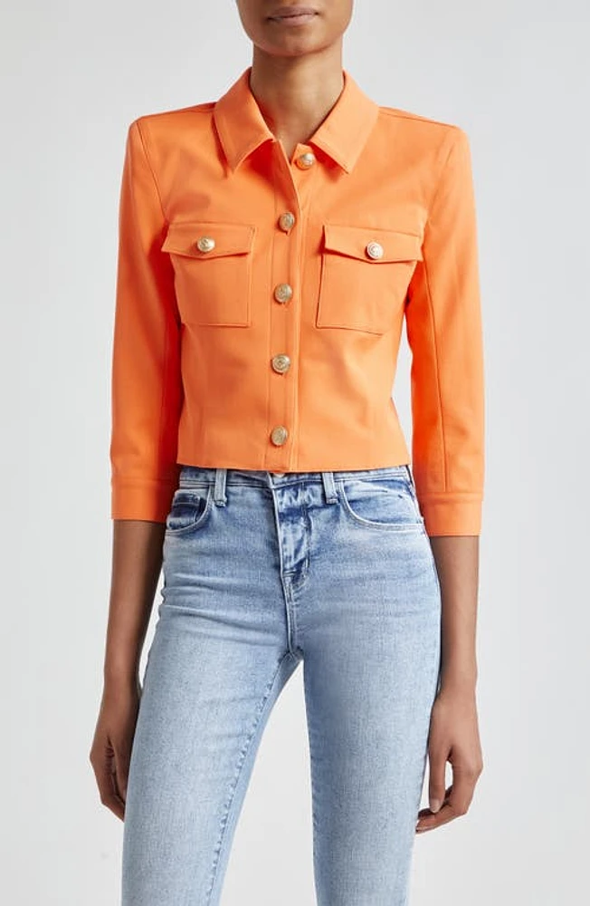 L'AGENCE Kumi Fitted Crop Jacket at Nordstrom,