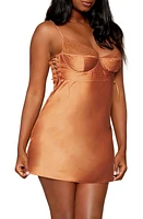 Dreamgirl Underwire Satin Chemise Copper at Nordstrom