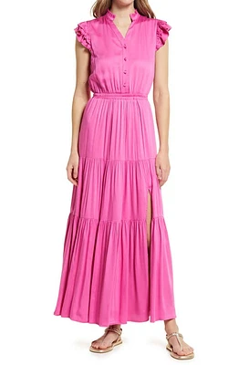 BTFL-life Gathered Flutter Sleeve A-Line Dress in Pink at Nordstrom, Size Small