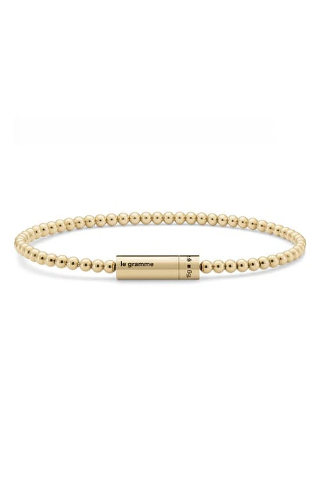 le gramme Men's 15G Polished 18K Gold Beaded Bracelet Yellow at Nordstrom, Cm