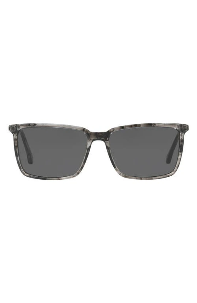 Brooks Brothers 58mm Rectangular Sunglasses in Black Horn/Grey at Nordstrom