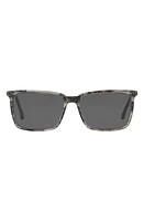 Brooks Brothers 58mm Rectangular Sunglasses in Black Horn/Grey at Nordstrom