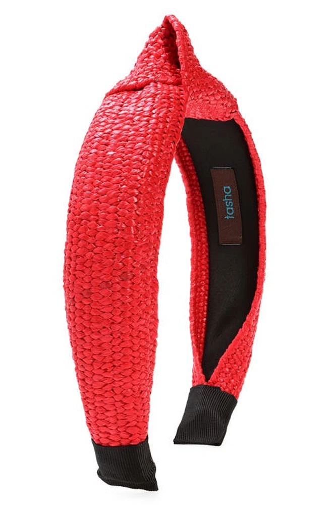 NATASHA Knot Headband in Red at Nordstrom