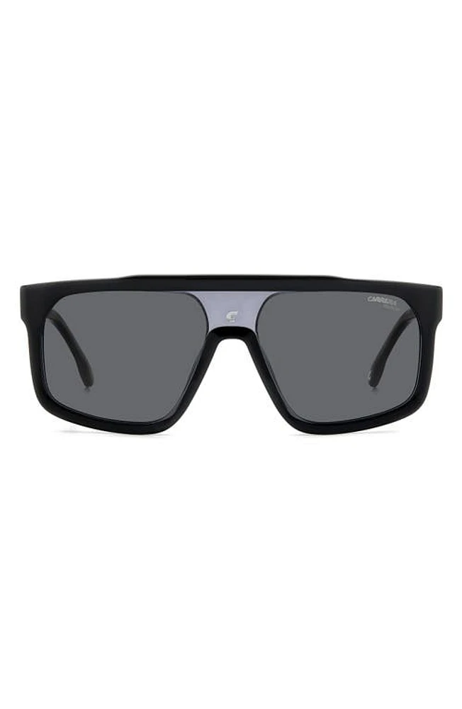 Carrera Eyewear 59mm Flat Top Sunglasses in Black Grey/Gray Polar at Nordstrom