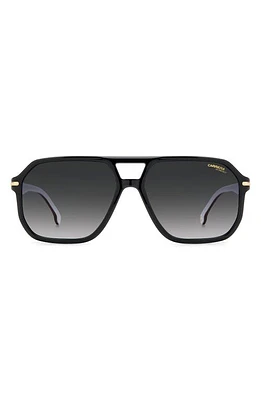 Carrera Eyewear 59mm Rectangular Sunglasses in Black/Grey Shaded at Nordstrom