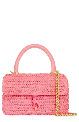 Rebecca Minkoff Edie Top Handle Straw Satchel Bag in Rose at Nordstrom