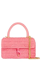 Rebecca Minkoff Edie Top Handle Straw Satchel Bag in Rose at Nordstrom