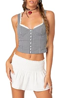 EDIKTED Gingham Bustier Corset Cotton Top Mix at Nordstrom,