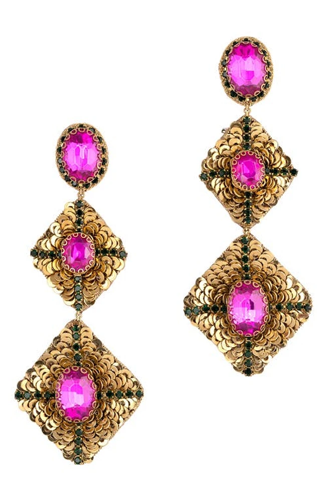 Deepa Gurnani Julia Drop Earrings in Fuchsia at Nordstrom