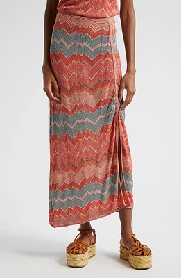 Ulla Johnson Leilani Chevron Metallic Sweater Skirt Sunrise at Nordstrom,