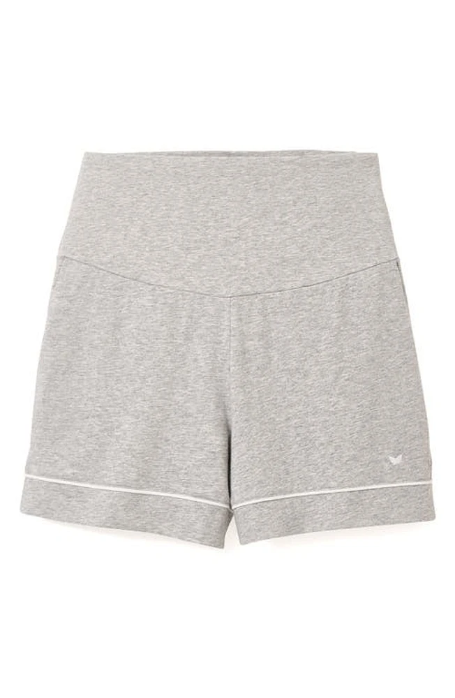 Petite Plume Cotton Maternity Shorts Heather Grey at Nordstrom,