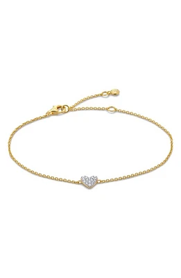 Monica Vinader Lab-Created Diamond Heart Charm Bracelet in 18K Gold Vermeil at Nordstrom