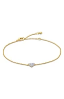 Monica Vinader Lab-Created Diamond Heart Charm Bracelet in 18K Gold Vermeil at Nordstrom