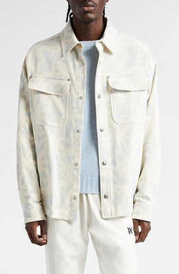 Palm Angels Print Overshirt Light Blue Off at Nordstrom, Us