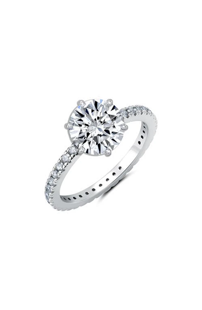 Crislu Round-Cut Cubic Zirconia Engagement Ring in Platinum at Nordstrom, Size 7