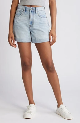 HIDDEN JEANS High Waist Denim Mom Shorts Light Wash at Nordstrom,