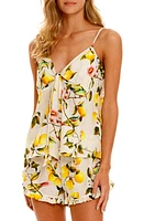 The Lazy Poet Rosie Palermo Eterno Floral Linen Pajamas in Yellow at Nordstrom, Size X-Small