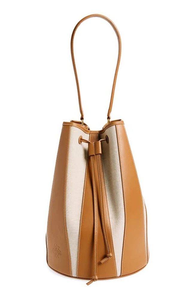 Altuzarra Large Drum Canvas & Leather Bucket Bag in Natural/canyon at Nordstrom