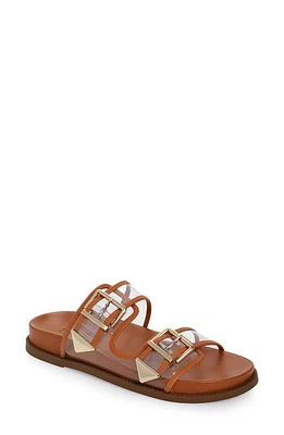 Schutz Naomi Slide Sandal Transparente/Cuoio Brown at Nordstrom,