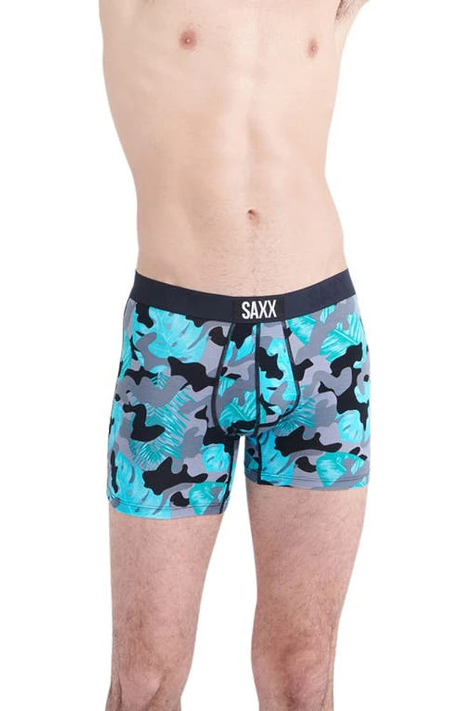 SAXX Vibe Super Soft Slim Fit Boxer Briefs Island Camo- Black at Nordstrom,