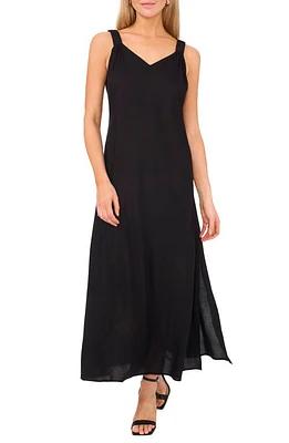 halogen(r) Scrunched Strap Sleeveless Maxi Dress Rich Black at Nordstrom,