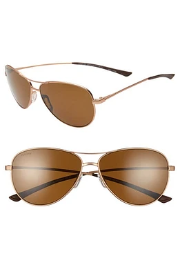 Smith Langley 60mm ChromaPop Polarized Aviator Sunglasses in Matte Rose Gold/Brown at Nordstrom