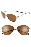 Smith Langley 60mm ChromaPop Polarized Aviator Sunglasses in Matte Rose Gold/Brown at Nordstrom