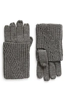 AllSaints Traveling Foldable Cuff Knit Gloves in Grey Marl at Nordstrom