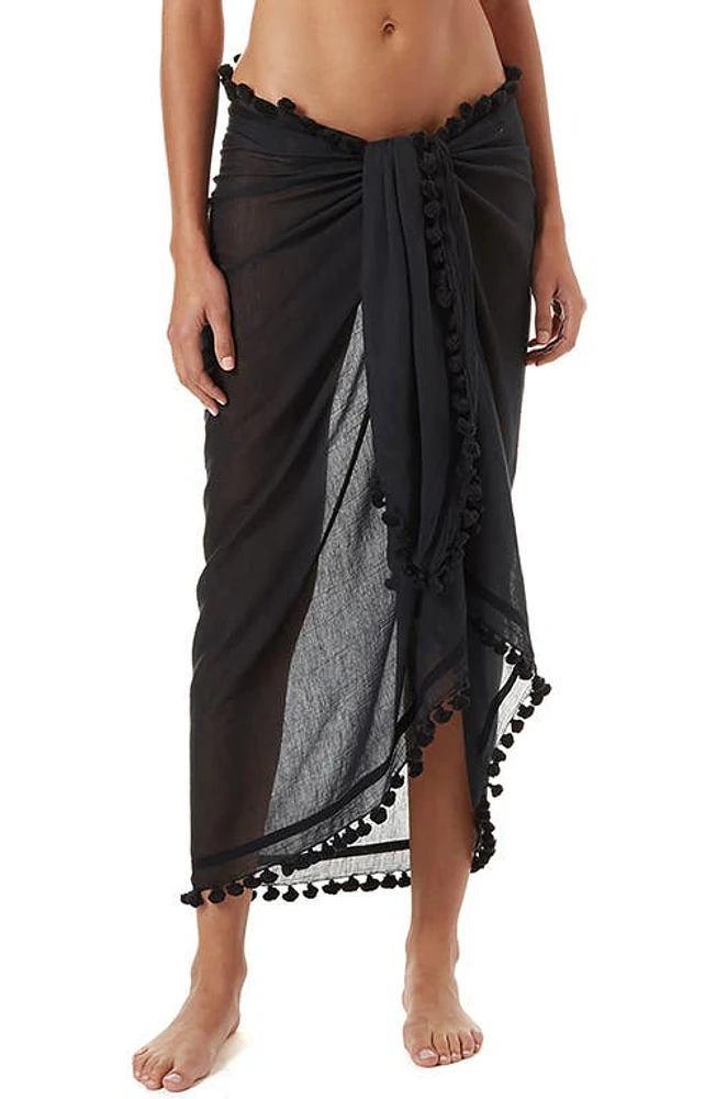 Melissa Odabash Tassel Cover-Up Pareo in Black at Nordstrom