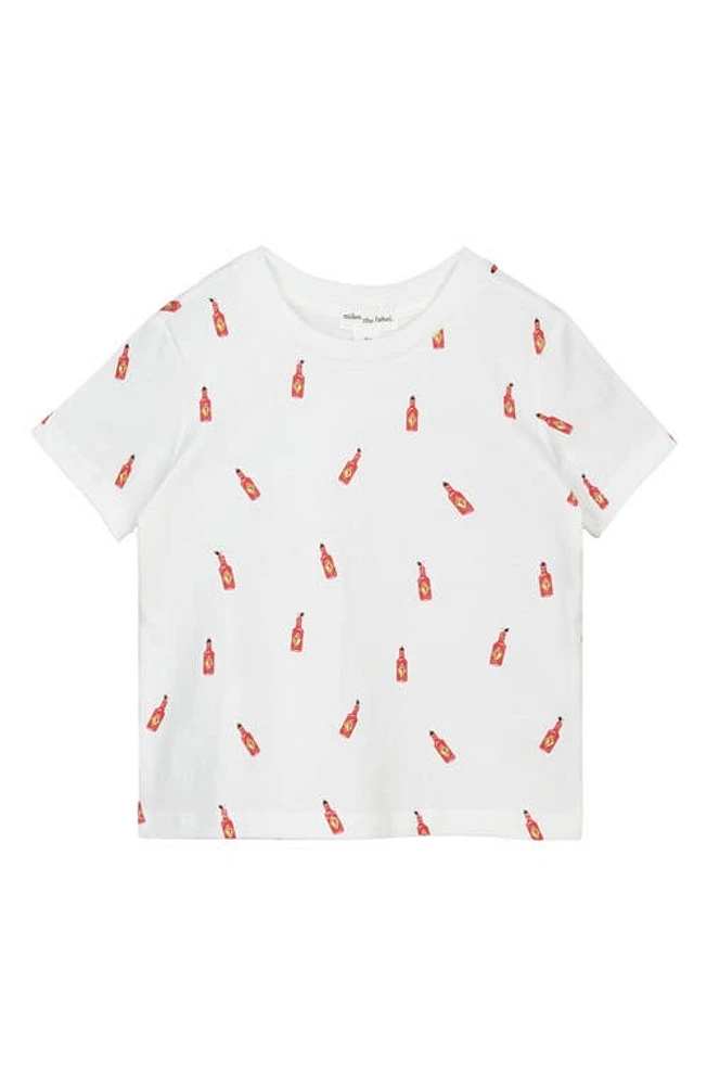 MILES BABY Kids' Hot Sauce Print Organic Cotton T-Shirt Off White at Nordstrom,