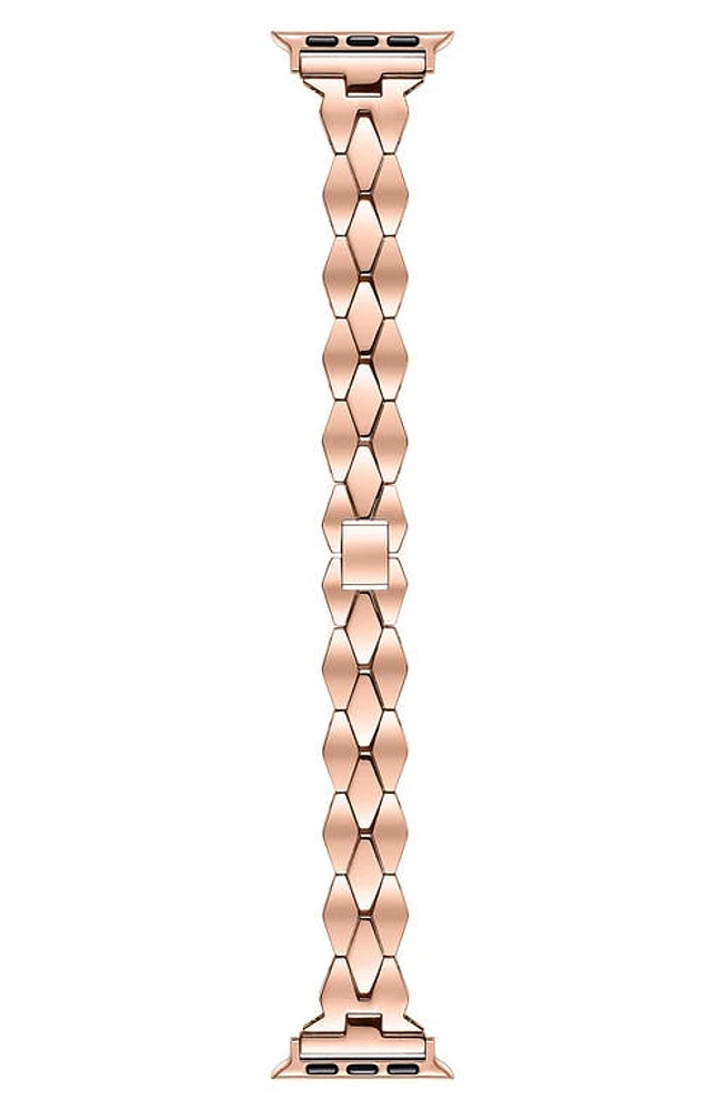 The Posh Tech Ava Stainless Steel Apple Watch Watchband in Rose Gold at Nordstrom