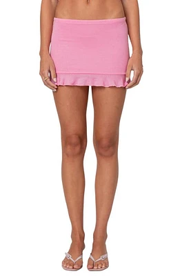 EDIKTED Loullie Ruffle Miniskirt Pink at Nordstrom,