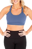 LOVE AND FIT Strappy Nursing Sports Bra Slate Blue at Nordstrom,