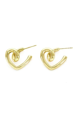 Panacea Twisted Heart Hoop Earrings in Gold at Nordstrom