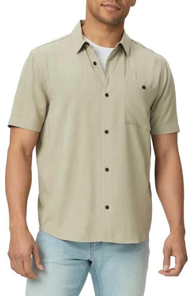 PAIGE Wilmer Short Sleeve Button-Up Shirt Seaboard at Nordstrom,