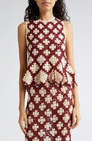 Ulla Johnson Crochet Sleeveless Sweater in Claret at Nordstrom, Size Small